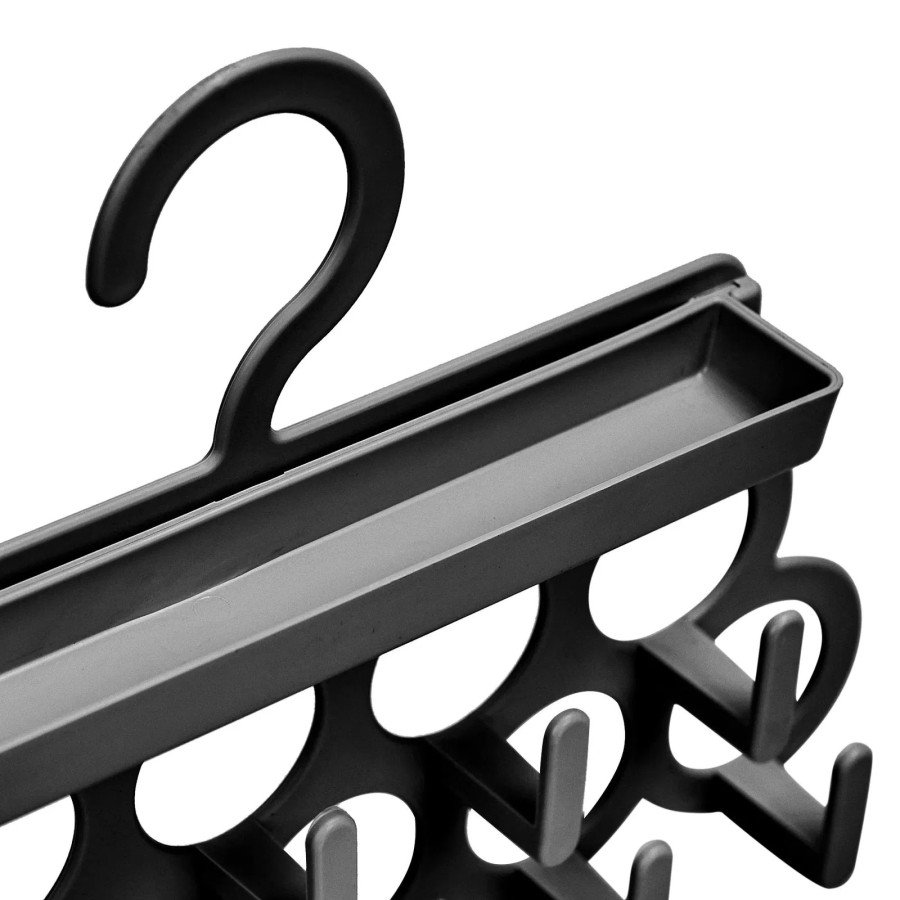 Tie and Shawl Hanger - Jewelry and Accessory Organizer Hanger - Black Tie and Shawl Hanger - Jewelry and Accessory Organizer Hanger - Black