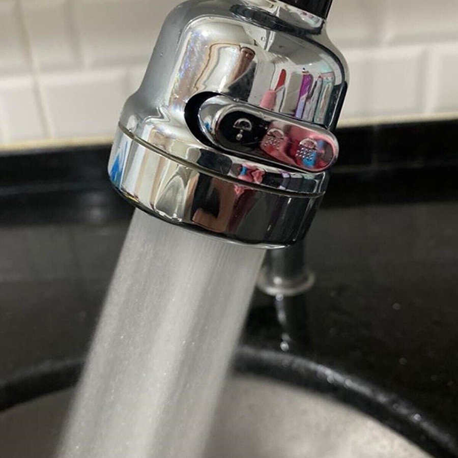 Chrome 3 Function Kitchen Sink Head 360 Degree Swivel Faucet Spout
