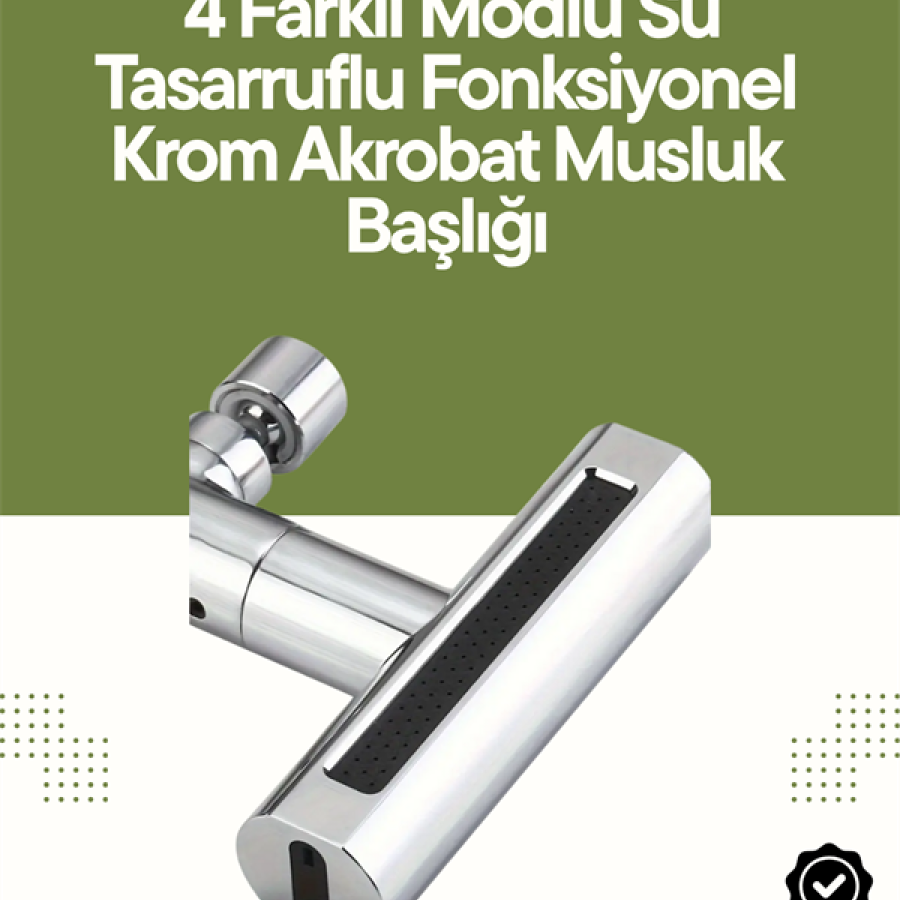 Chrome Faucet Head | 4 in 1 Water Outlet | Easy Assembled