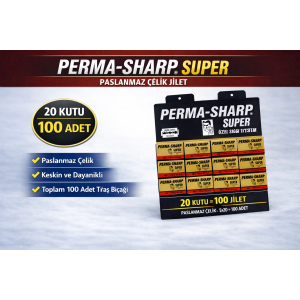 Perma-Sharp Super Stainless Steel Razor Blades 20 Boxes of 5