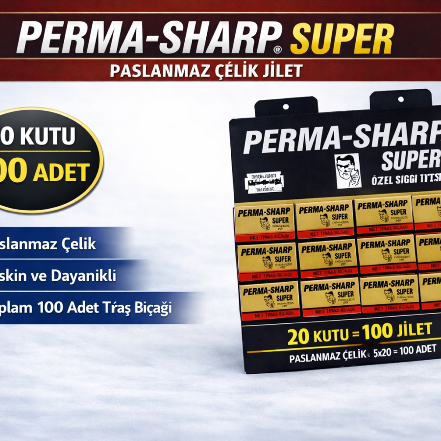 Perma-Sharp Super Stainless Steel Razor 20 Boxes of 5