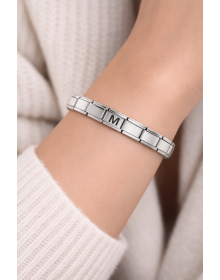 Letter M Steel Bracelet – Personalized Initial Bracelet – Stainless Steel Elegant Bracelet