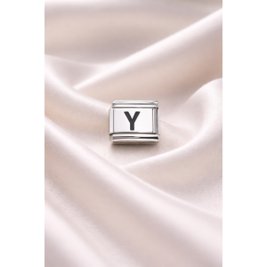 Nomination Bracelet Compatible Letter Y Charm – Stainless Steel Letter Module – Personalized Bracelet Accessory