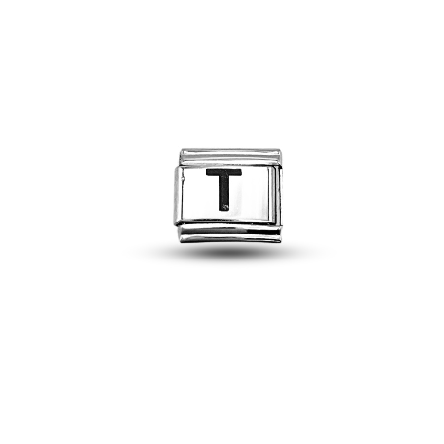 Nomination Compatible T Letter Charm | Stainless Steel Letter Charm | Personalized Bracelet Accessory