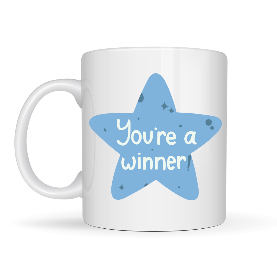 You re a Winner Porcelain Mug with  YOU DID IT, YOU ARE A WINNER  Written, MODEL 153 – Motivational Themed, Specially Designed Coffee & Tea Cup