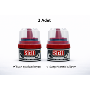 Sitil Classic Shoe Polish Black with Shine Sponge 2 Pieces