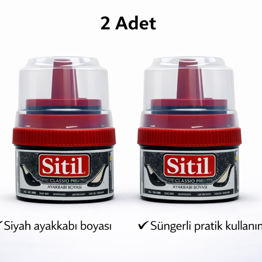 Sitil Classic Shoe Polish Black with Shine Sponge 2 Pieces