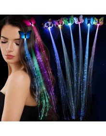 Led Fiber Optic Illuminated Butterfly Hair Clip 1 Piece