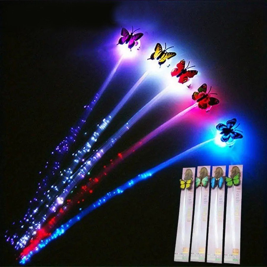 Led Fiber Optic Illuminated Butterfly Hair Clip 1 Piece