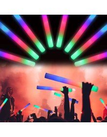 Rubber Illuminated Sponge Party Stick with LED Lights (6 Pieces) - 46 cm