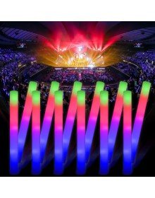 Rubber Illuminated Sponge Party Stick with LED Lights (6 Pieces) - 46 cm
