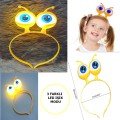 Alien Eye Party Crown with Led Light & Battery Powered Lighting in 3 Different Modes Yellow Color 18x12 cm