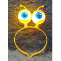 Alien Eye Party Crown with Led Light & Battery Powered Lighting in 3 Different Modes Yellow Color 18x12 cm