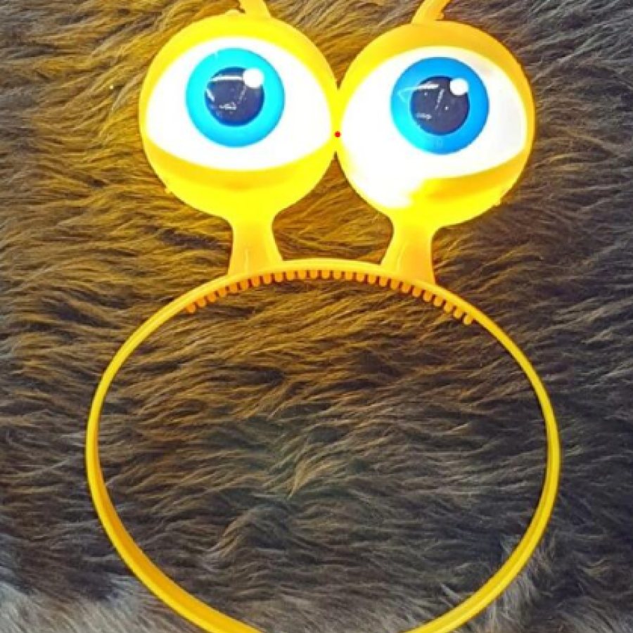 Alien Eye Party Crown with Led Light & Battery Powered Lighting in 3 Different Modes Yellow Color 18x12 cm