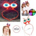 Alien Eye Party Crown with Led Light & Battery Powered Lighting in 3 Different Modes Red Color 18x12 cm