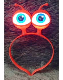 Alien Eye Party Crown with Led Light & Battery Powered Lighting in 3 Different Modes Red Color 18x12 cm