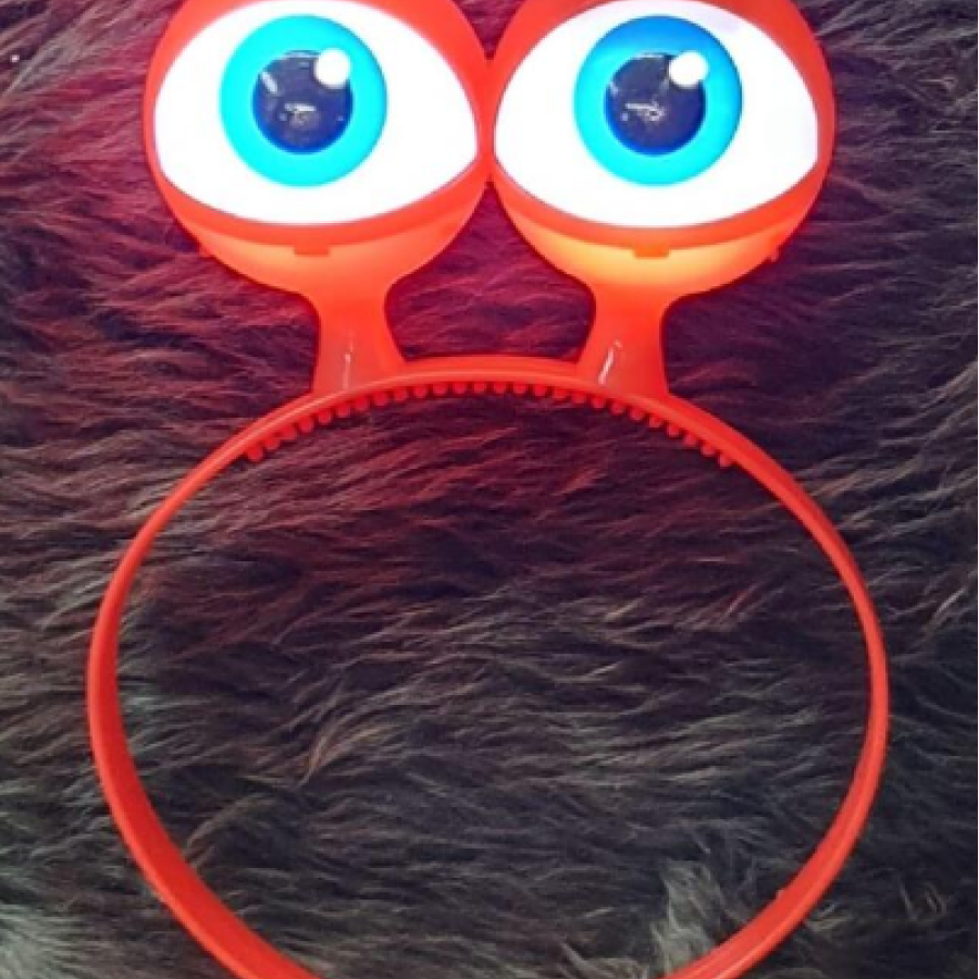 Alien Eye Party Crown with Led Light & Battery Powered Lighting in 3 Different Modes Red Color 18x12 cm