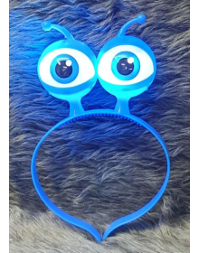 Alien Eye Party Crown with Led Light & Battery Powered Lighting in 3 Different Modes Blue Color 18x12 cm