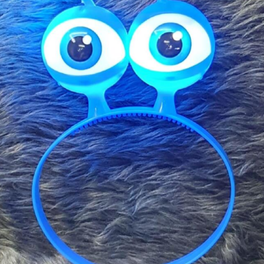 Alien Eye Party Crown with Led Light & Battery Powered Lighting in 3 Different Modes Blue Color 18x12 cm