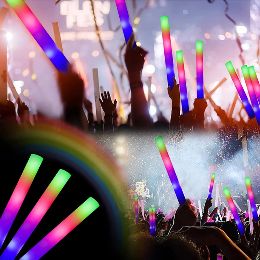 LED Lighted Colorful Sponge Party Stick Illuminated Rubber Stick 46 cm LED Lighted Colorful Sponge Party Stick Illuminated Rubber Stick 46 cm