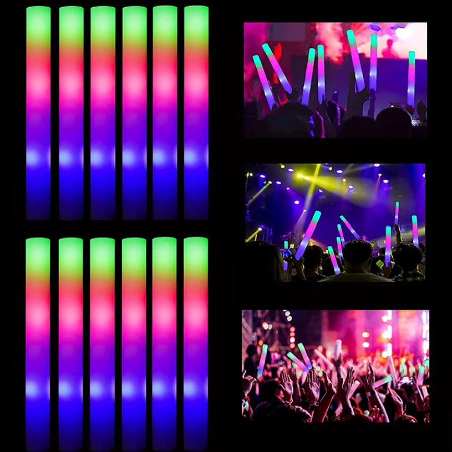 LED Lighted Colorful Sponge Party Stick Illuminated Rubber Stick 46 cm LED Lighted Colorful Sponge Party Stick Illuminated Rubber Stick 46 cm