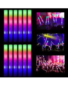 LED Lighted Colorful Sponge Party Stick Illuminated Rubber Stick 46 cm 12 Pieces