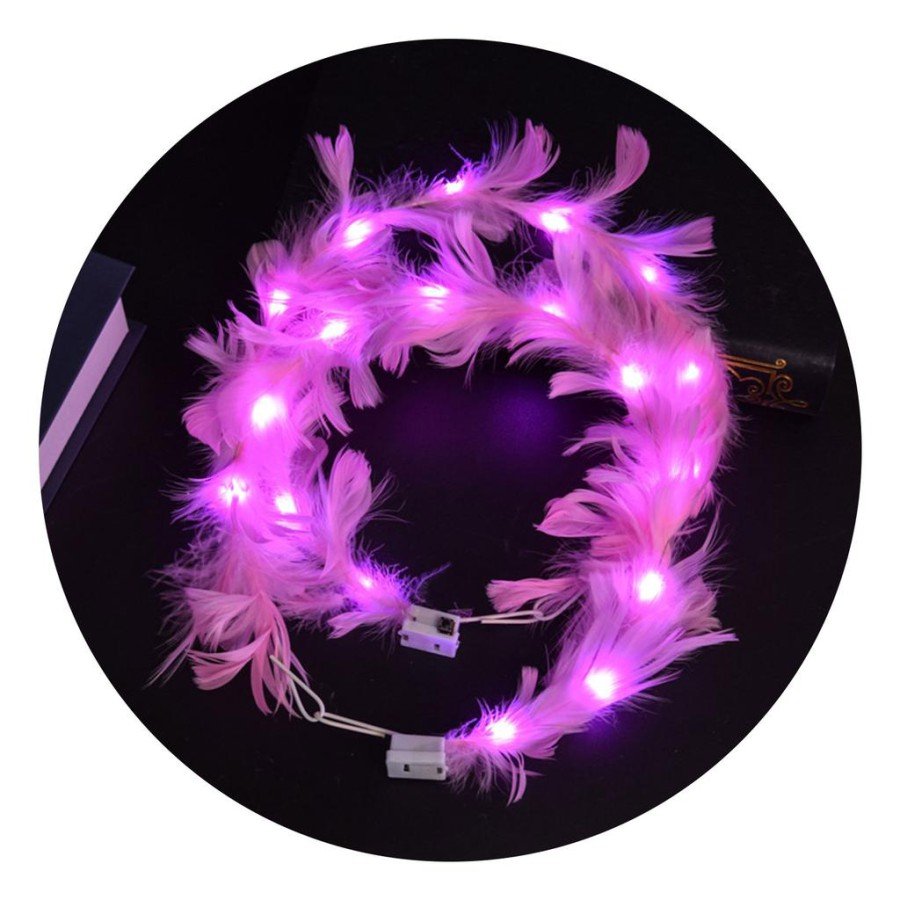 Colorful LED Lighted 3-Function Otris Party Crown Pink Color 12x12 cm