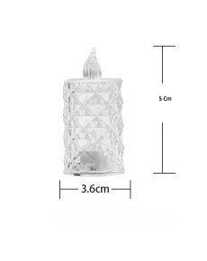 Led Candle Transparent Crystal LED Candle Battery Operated Flameless Tea Candle Wedding Birthday Ambient Light Mini