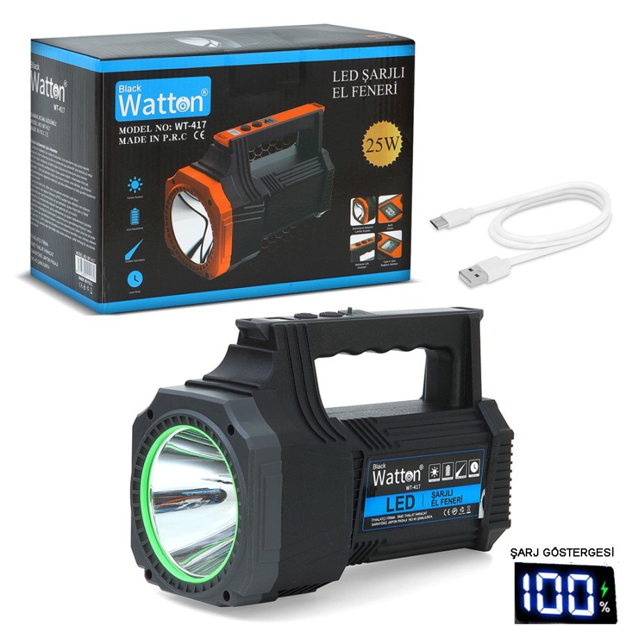 LED Rechargeable Flashlight 25W WT-417