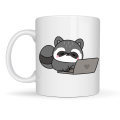 Cute Raccoon Patterned Porcelain Mug with Laptop MODEL 114 – Fun Coffee Cup for the Office, Special Sweet Gift for Employees Cute Raccoon Patterned Porcelain Mug with Laptop MODEL 114 – Fun Coffee Cup for the Office, Special Sweet Gift for Employees