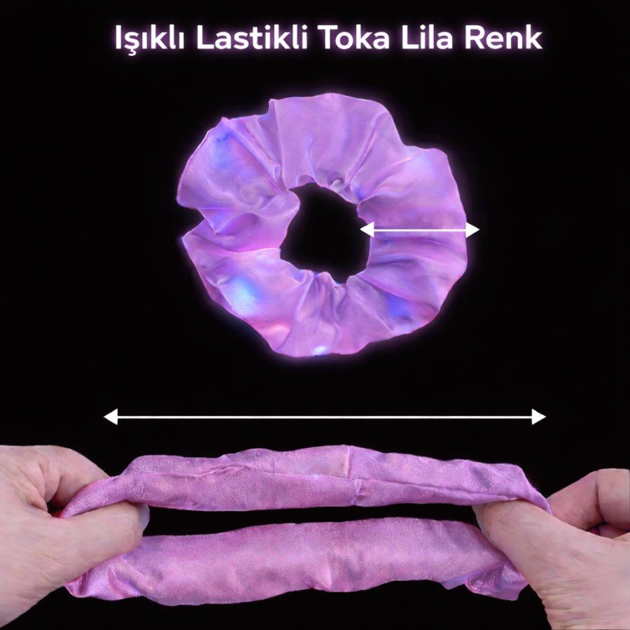 Lilac Purple Color LED Light Elastic Hair Clip - 3 Modes Festival & Party Hair Clip