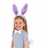 Lilac Purple Rabbit Ear Bow Tie Tail Party Set of 3