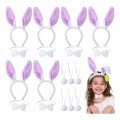 Lilac Purple Rabbit Ear Bow Tie Tail Party Set of 3