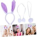Lilac Purple Rabbit Ear Bow Tie Tail Party Set of 3