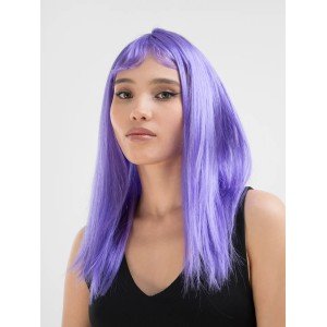 Lilac Color Long Straight Party Wig