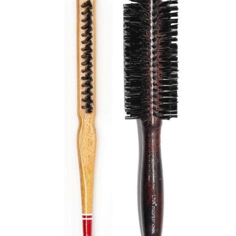 Liva 408 & 690 Professional Fireproof Set Bun Hair Brush - 2 Pieces