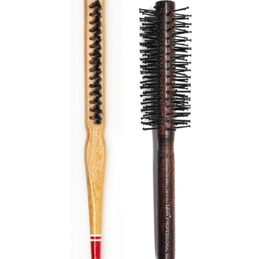 Liva 506 & 690 Professional Fireproof Set Bun Hair Brush - 2 Pieces Liva 506 & 690 Professional Fireproof Set Bun Hair Brush - 2 Pieces