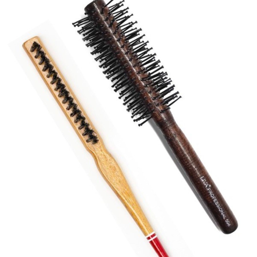 Liva 506 & 690 Professional Fireproof Set Bun Hair Brush - 2 Pieces Liva 506 & 690 Professional Fireproof Set Bun Hair Brush - 2 Pieces