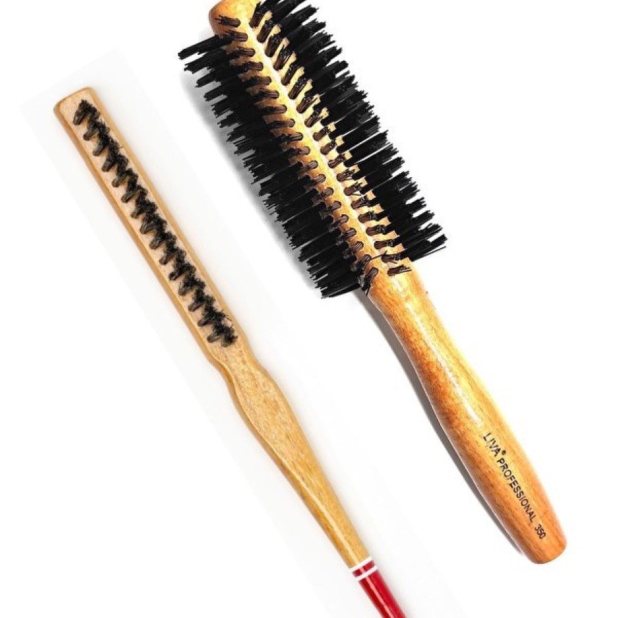 Liva 540 & 690 Professional Fireproof Set Bun Hair Brush - 2 Pieces Liva 540 & 690 Professional Fireproof Set Bun Hair Brush - 2 Pieces