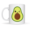 Cute Avocado Designed Porcelain Mug MODEL 120 – Coffee & Tea Cup with Winking Avocado Figure