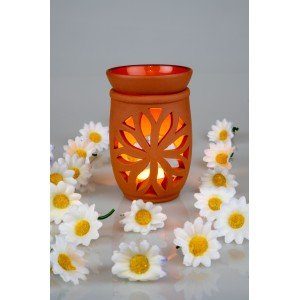 Lotus Flower Handmade Pottery Censer Incense Burner