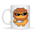 Porcelain Mug with Cool Lion Figure MODEL 94 – Fun Design Special Mug for Office & Home