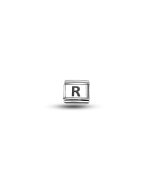 Nomination Compatible “R” Letter Charm – Steel Bracelet Module, Personalized Letter Accessory