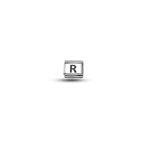 Nomination Compatible “R” Letter Charm – Steel Bracelet Module, Personalized Letter Accessory
