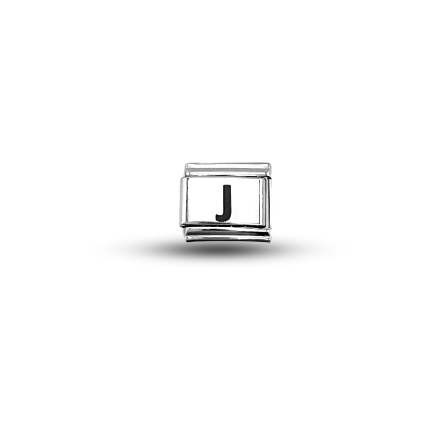 Nomination Compatible Letter J Charm | Steel Bracelet Accessory | Personalized Letter Module | Minimal & Stylish Design