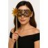 Luxury Stoned Handle Masquerade Mask Purple Color 35 cm