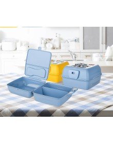 Luna 3 Compartment Nutrition Container with Fork and Knife - Diet Container - With Fork and Spoon