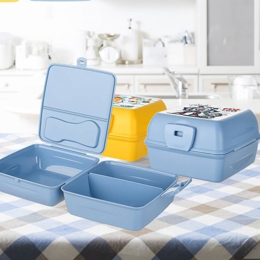 Luna 3 Compartment Nutrition Container with Fork and Knife - Diet Container - With Fork and Spoon