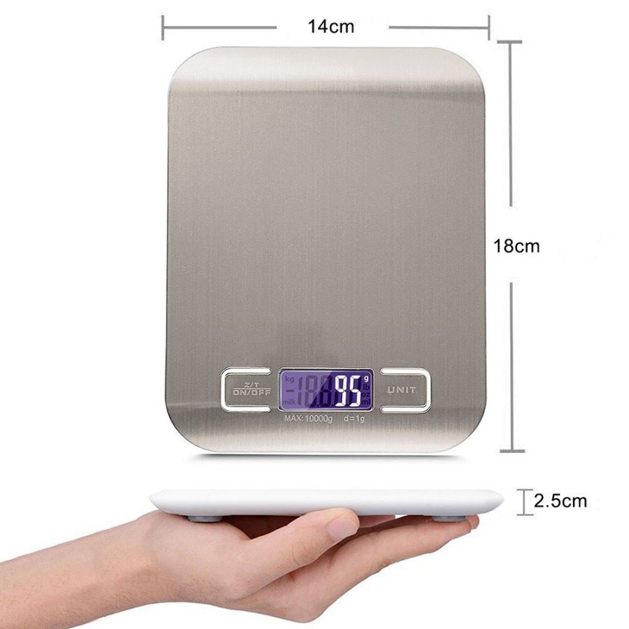 Lux Digital Kitchen Scale 5 Kg 1 Gr Precision Stainless Steel + Battery Lux Digital Kitchen Scale 5 Kg 1 Gr Precision Stainless Steel + Battery