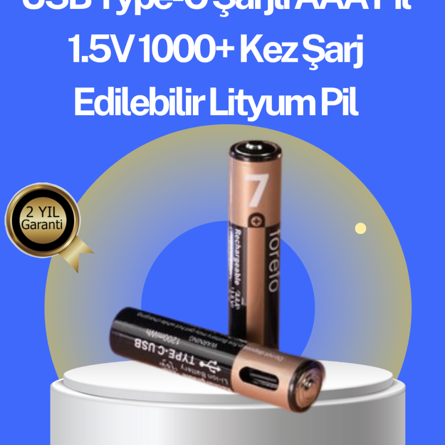 USB Rechargeable AAA Battery with Fast Charging Technology – Full Charge in 40 Minutes